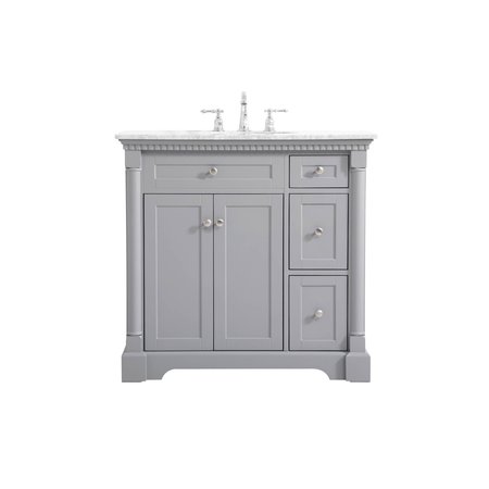 ELEGANT DECOR 36 Inch Single Bathroom Vanity In Grey VF53036GR